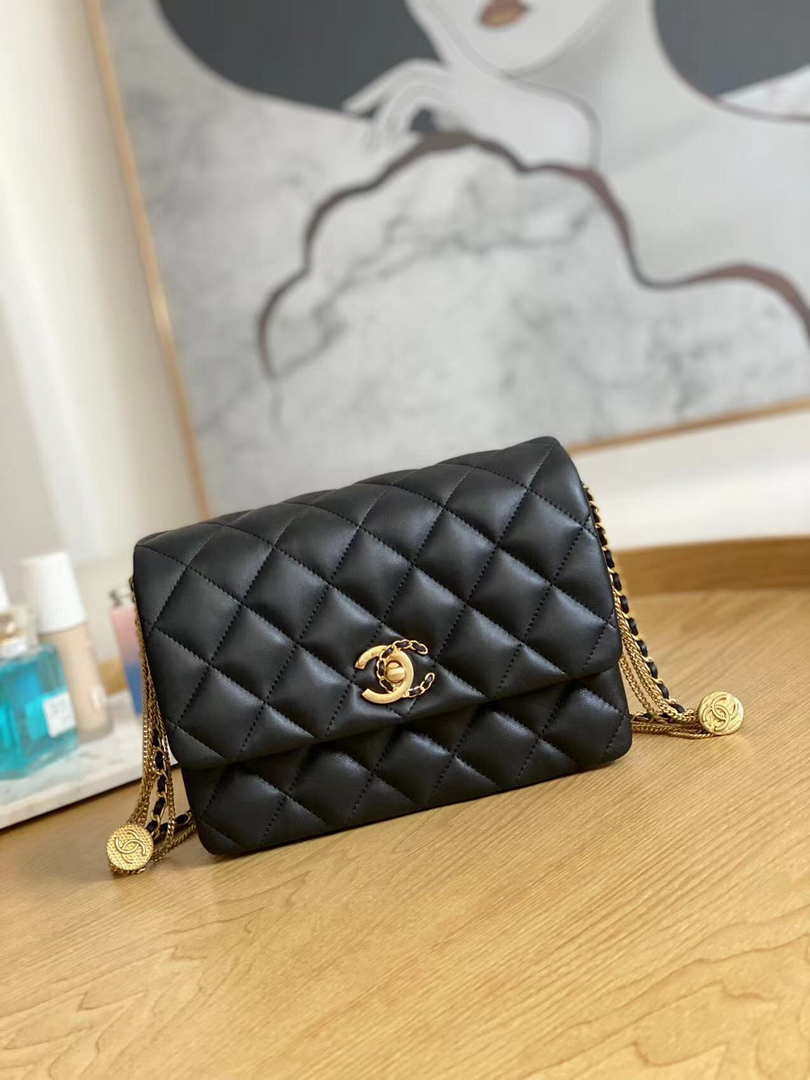 Chanel AS3378 MINI Flap Bag Lambskin Black - Default Title - View 1