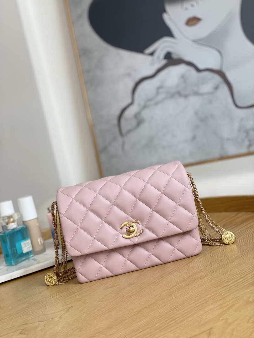 Chanel AS3378 MINI Flap Bag Lambskin Pink - Default Title - View 1