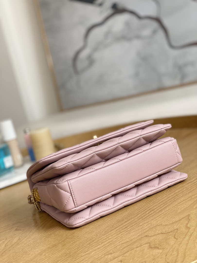 Chanel AS3378 MINI Flap Bag Lambskin Pink - Default Title - View 6