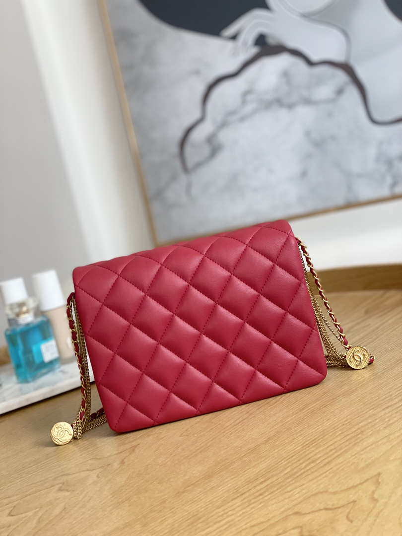 Chanel AS3378 MINI Flap Bag Lambskin Red - Default Title - View 2