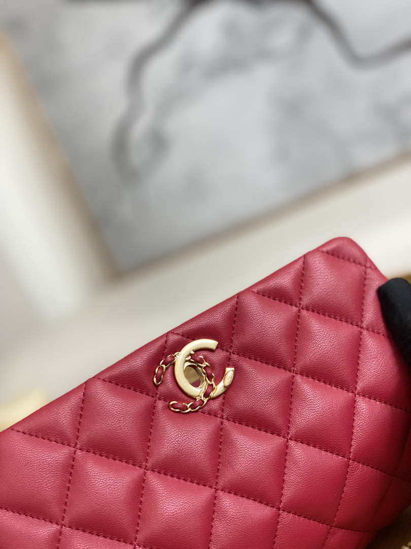 Chanel AS3378 MINI Flap Bag Lambskin Red - Default Title - View 4