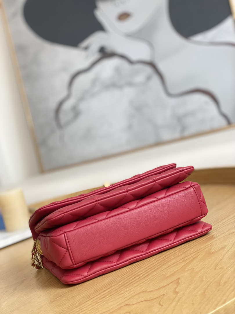 Chanel AS3378 MINI Flap Bag Lambskin Red - Default Title - View 7