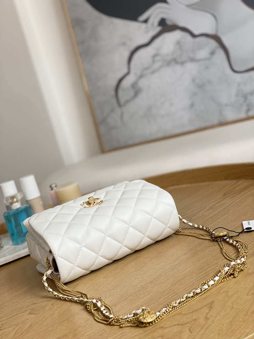 Chanel AS3378 MINI Flap Bag Lambskin White