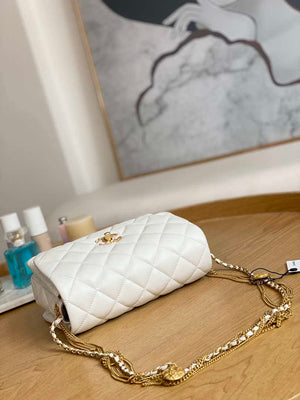 Chanel AS3378 MINI Flap Bag Lambskin White - Default Title - View 5
