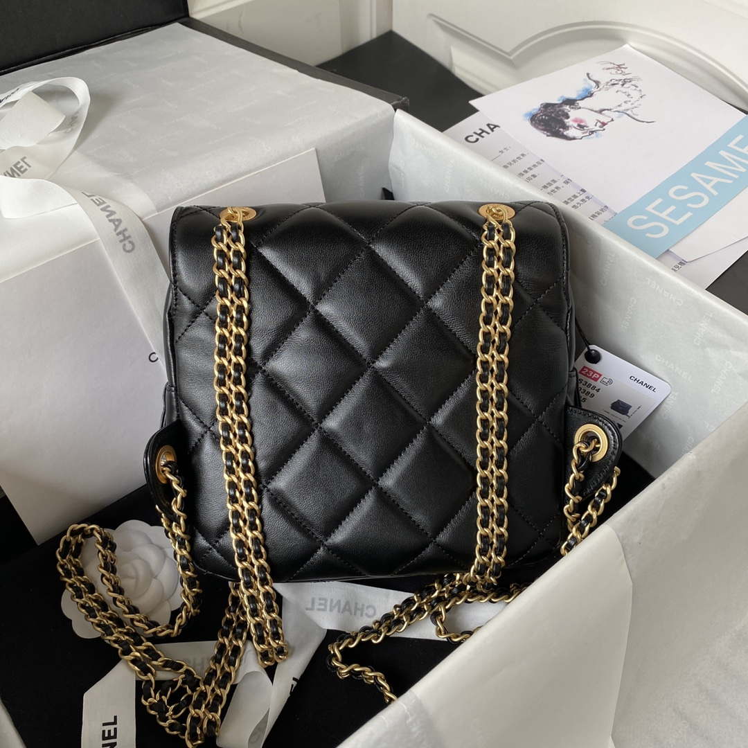Chanel AS3384 Backpack Chain bag lambskin Black - Default Title - View 2