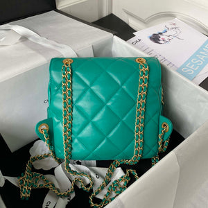 Chanel AS3384 Backpack Chain bag lambskin Green - Default Title - View 2