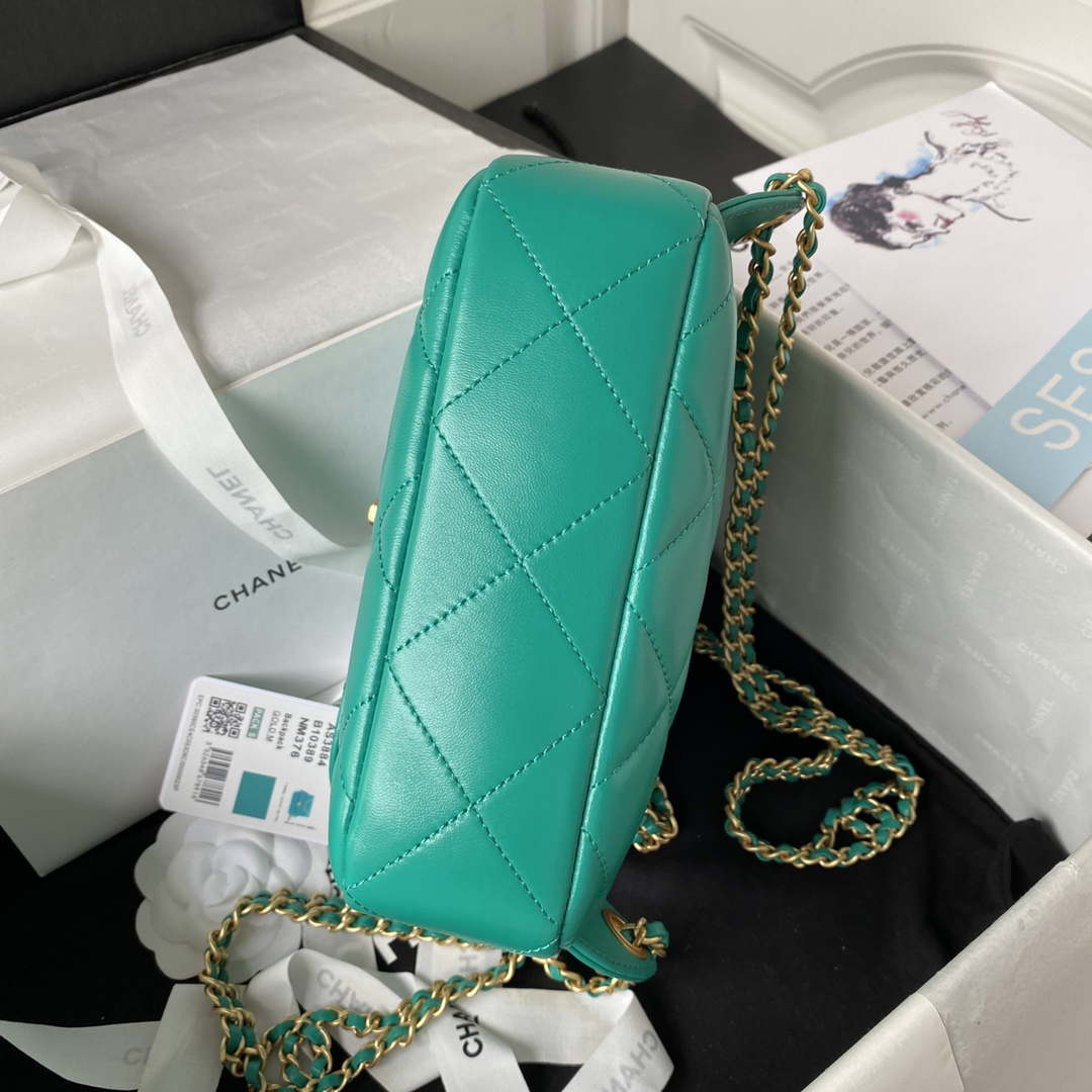 Chanel AS3384 Backpack Chain bag lambskin Green - Default Title - View 6