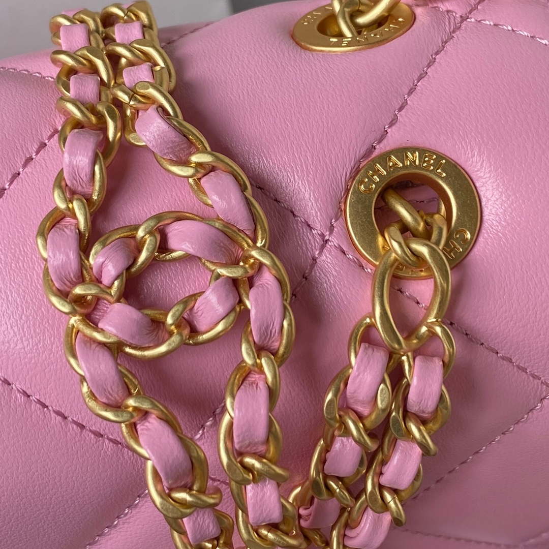 Chanel AS3384 Backpack Chain bag lambskin Pink - Default Title - View 4