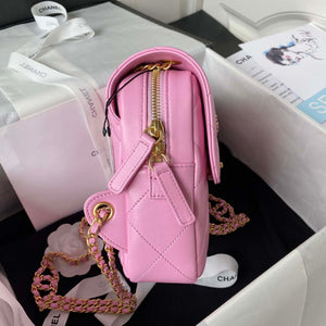 Chanel AS3384 Backpack Chain bag lambskin Pink - Default Title - View 5