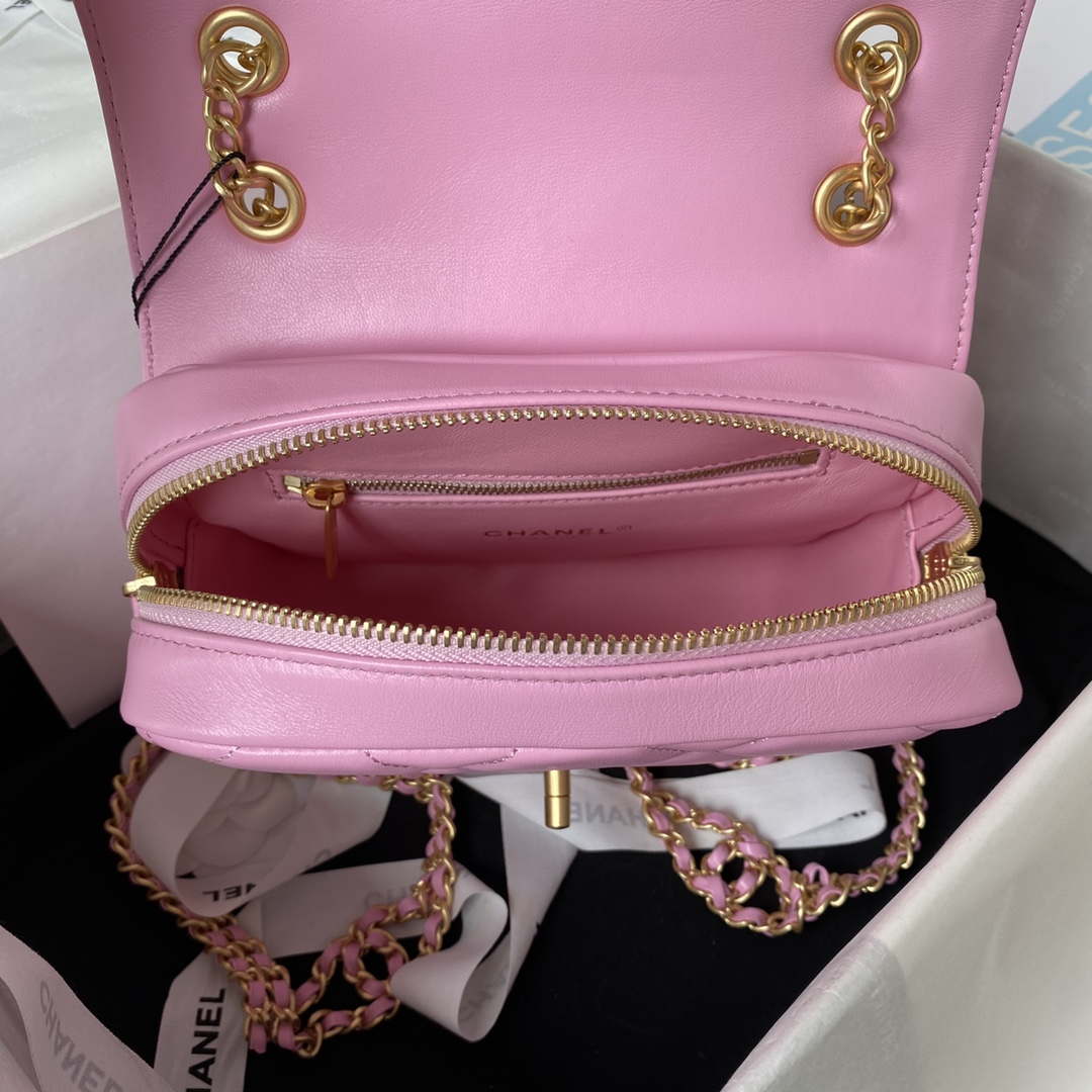 Chanel AS3384 Backpack Chain bag lambskin Pink