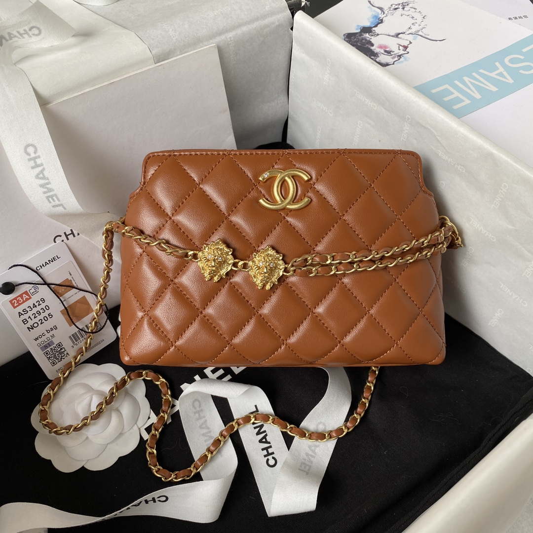 Chanel AS3429 Lambskin Bag Brown - Default Title - View 1