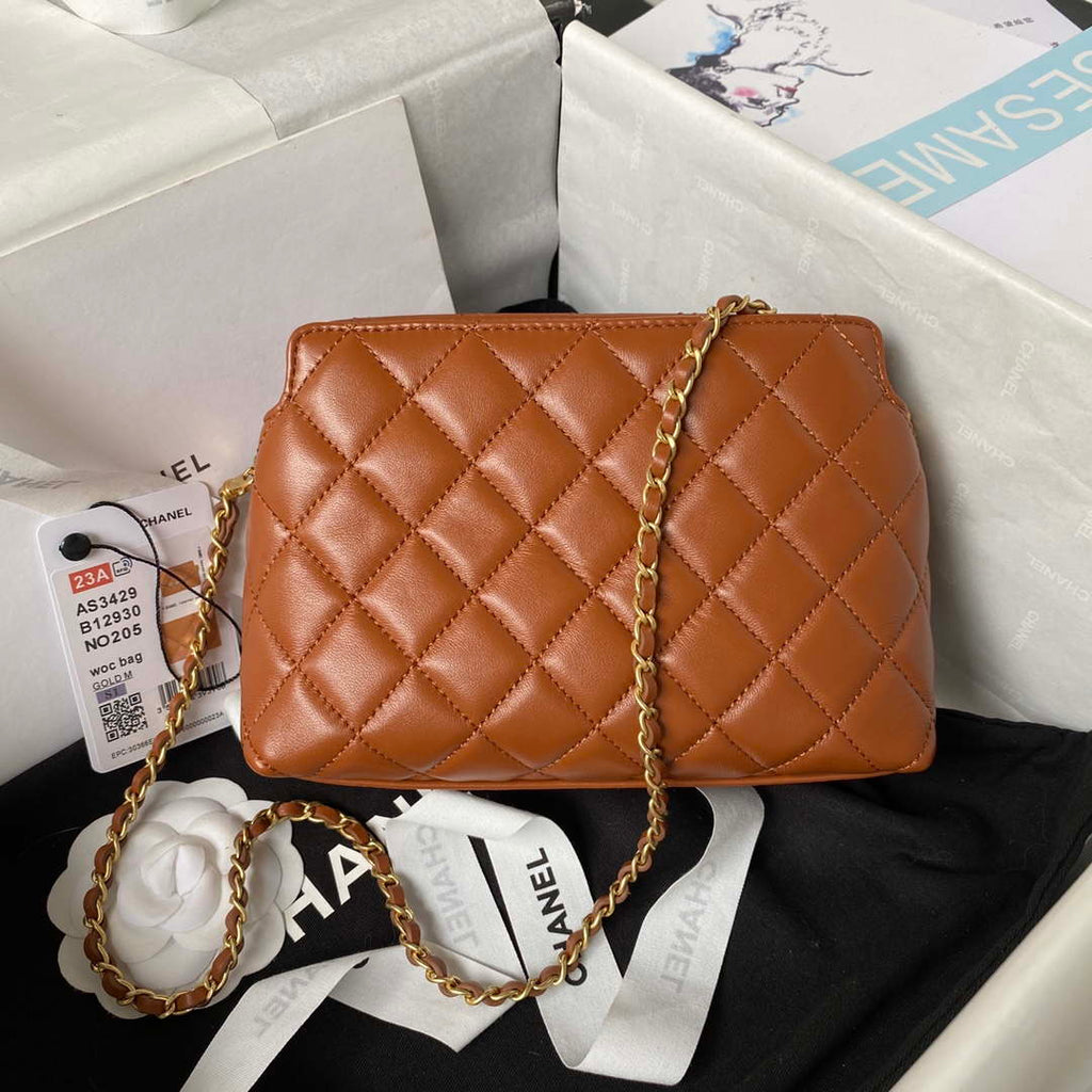 Chanel AS3429 Lambskin Bag Brown