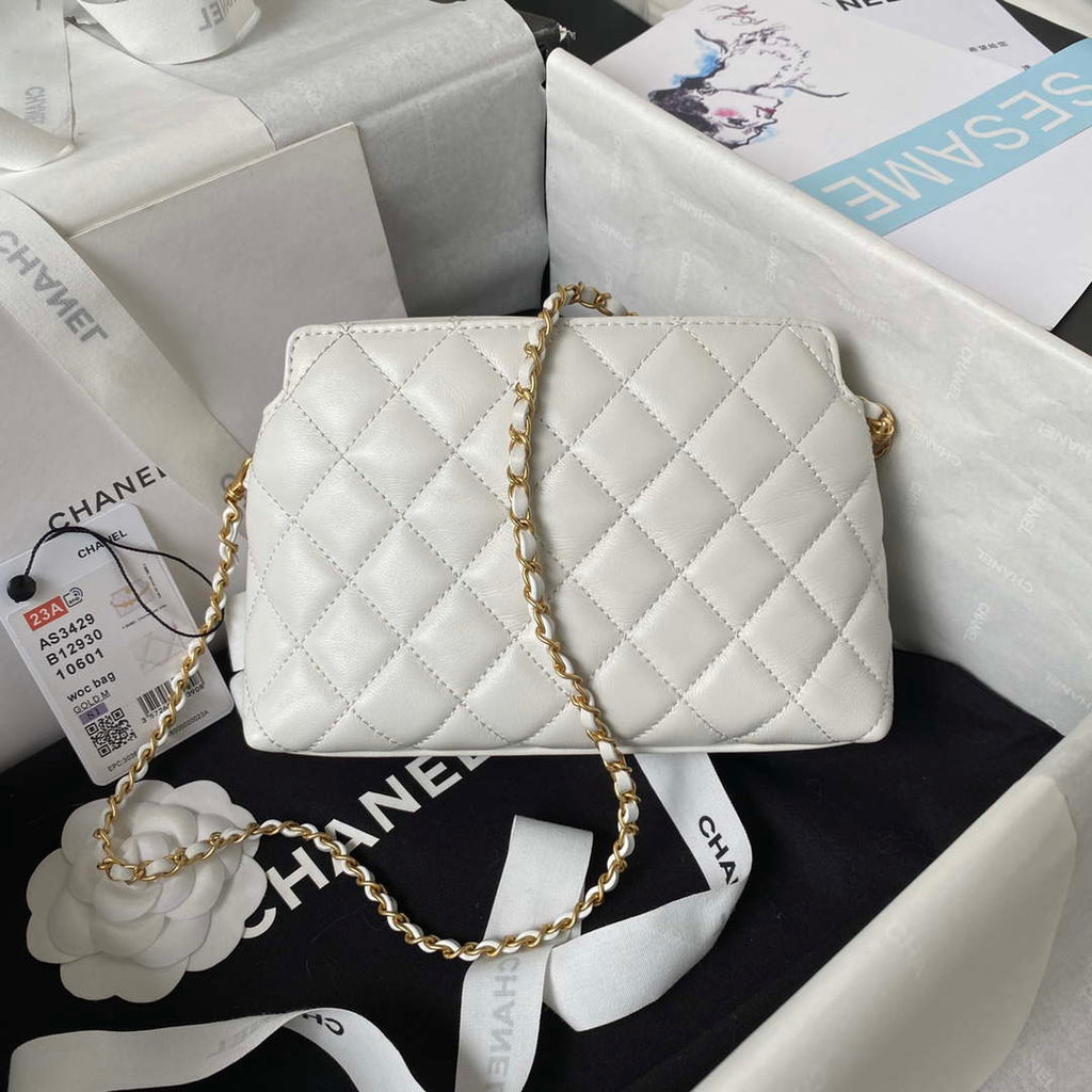 Chanel AS3429 Lambskin Bag White