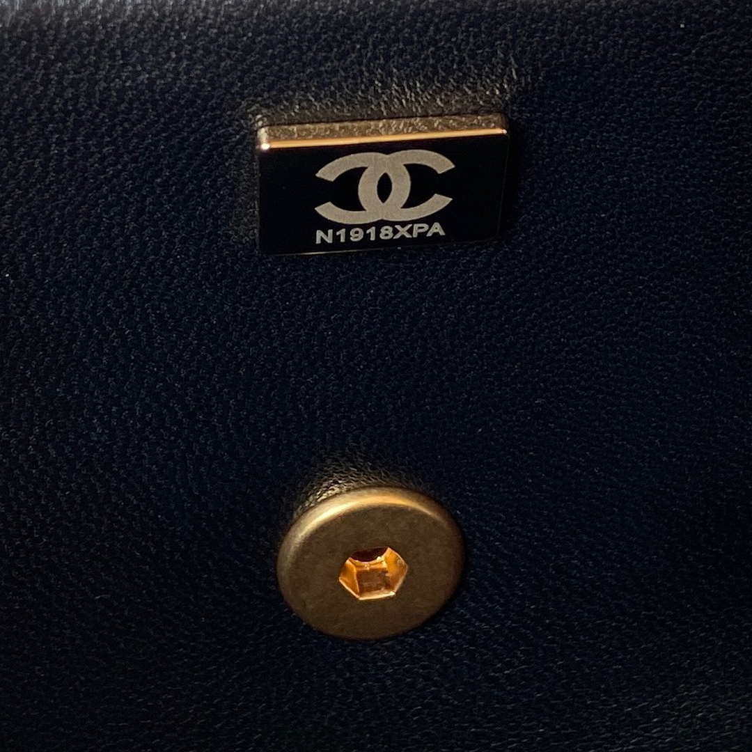 Chanel AS3432 Small Flap Bag Velvet Enamel & Gold-Tone Metal Black