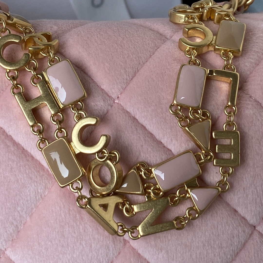 Chanel AS3432 Small Flap Bag Velvet Enamel & Gold-Tone Metal Pink - Default Title - View 4