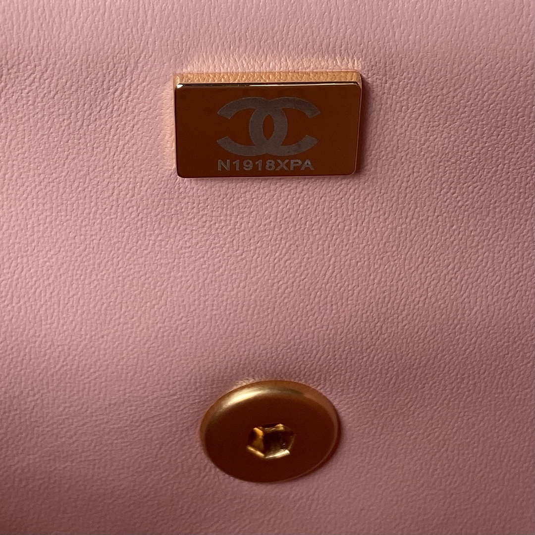 Chanel AS3432 Small Flap Bag Velvet Enamel & Gold-Tone Metal Pink