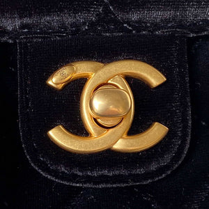 Chanel AS3442 Mini Flap Bag Velvet Enamel & Gold-Tone Metal Black - Default Title - View 3