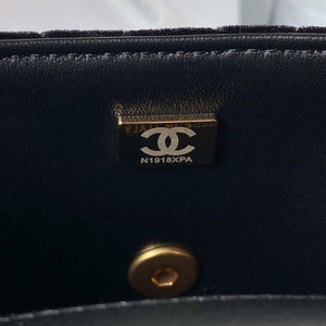 Chanel AS3442 Mini Flap Bag Velvet Enamel & Gold-Tone Metal Black - Default Title - View 9