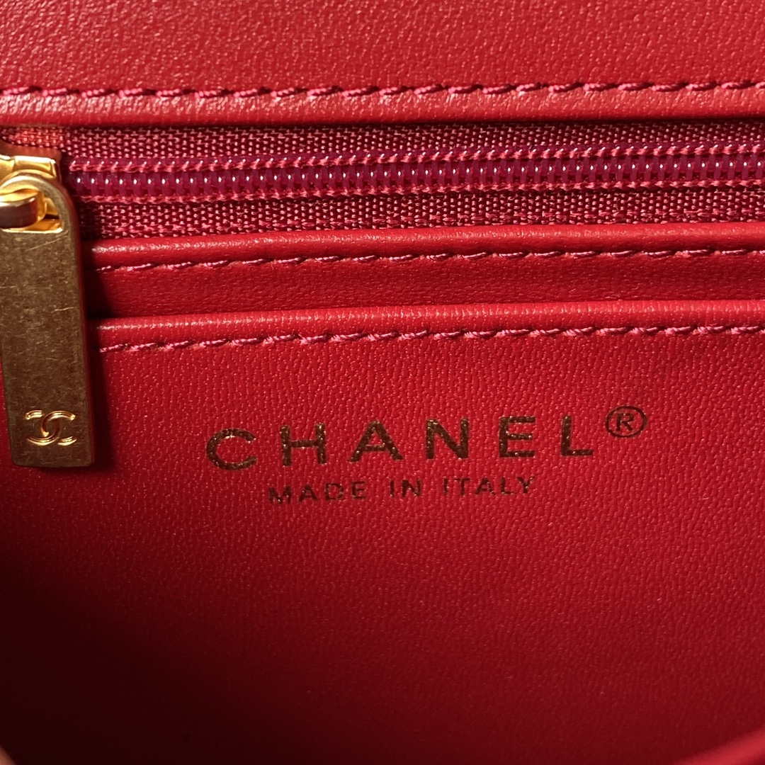 Chanel AS3442 Mini Flap Bag Velvet Enamel & Gold-Tone Metal Wine Red - Default Title - View 8