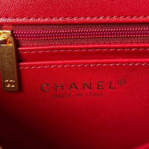 Chanel AS3442 Mini Flap Bag Velvet Enamel & Gold-Tone Metal Wine Red - Default Title - View 8