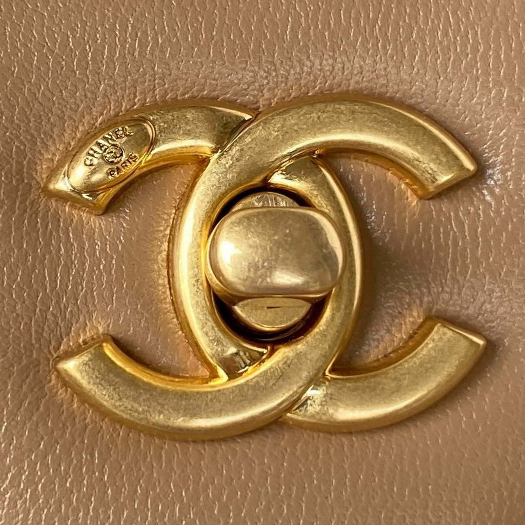 Chanel AS3456 Mini Flap Bag Lambskin & Gold-Tone Metal Apricot