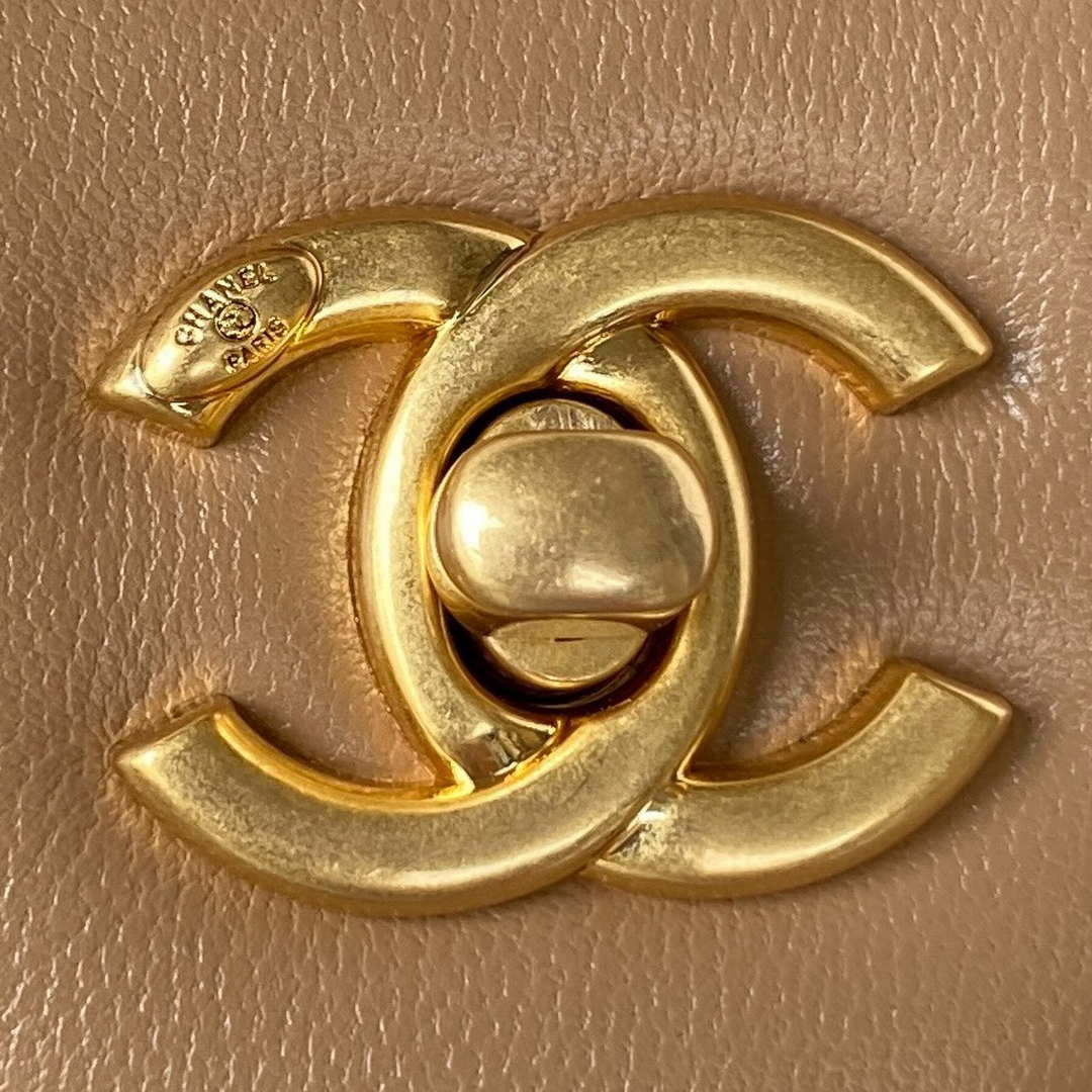 Chanel AS3456 Mini Flap Bag Lambskin & Gold-Tone Metal Apricot - Default Title - View 3