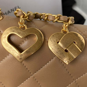 Chanel AS3456 Mini Flap Bag Lambskin & Gold-Tone Metal Apricot - Default Title - View 5