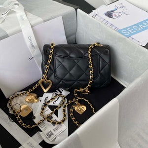 Chanel AS3456 Mini Flap Bag Lambskin & Gold-Tone Metal Black - Default Title - View 2