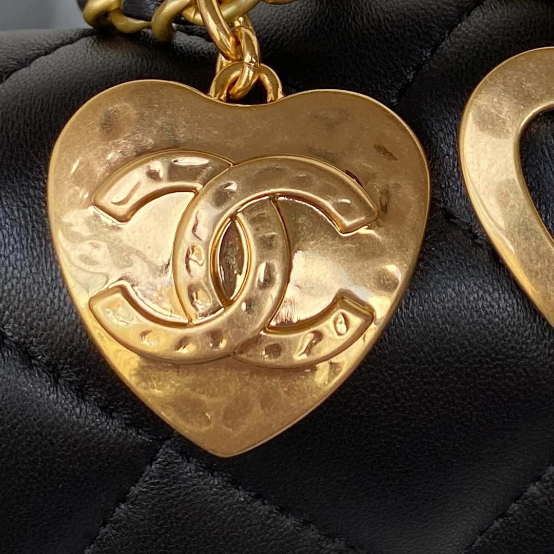 Chanel AS3456 Mini Flap Bag Lambskin & Gold-Tone Metal Black - Default Title - View 5