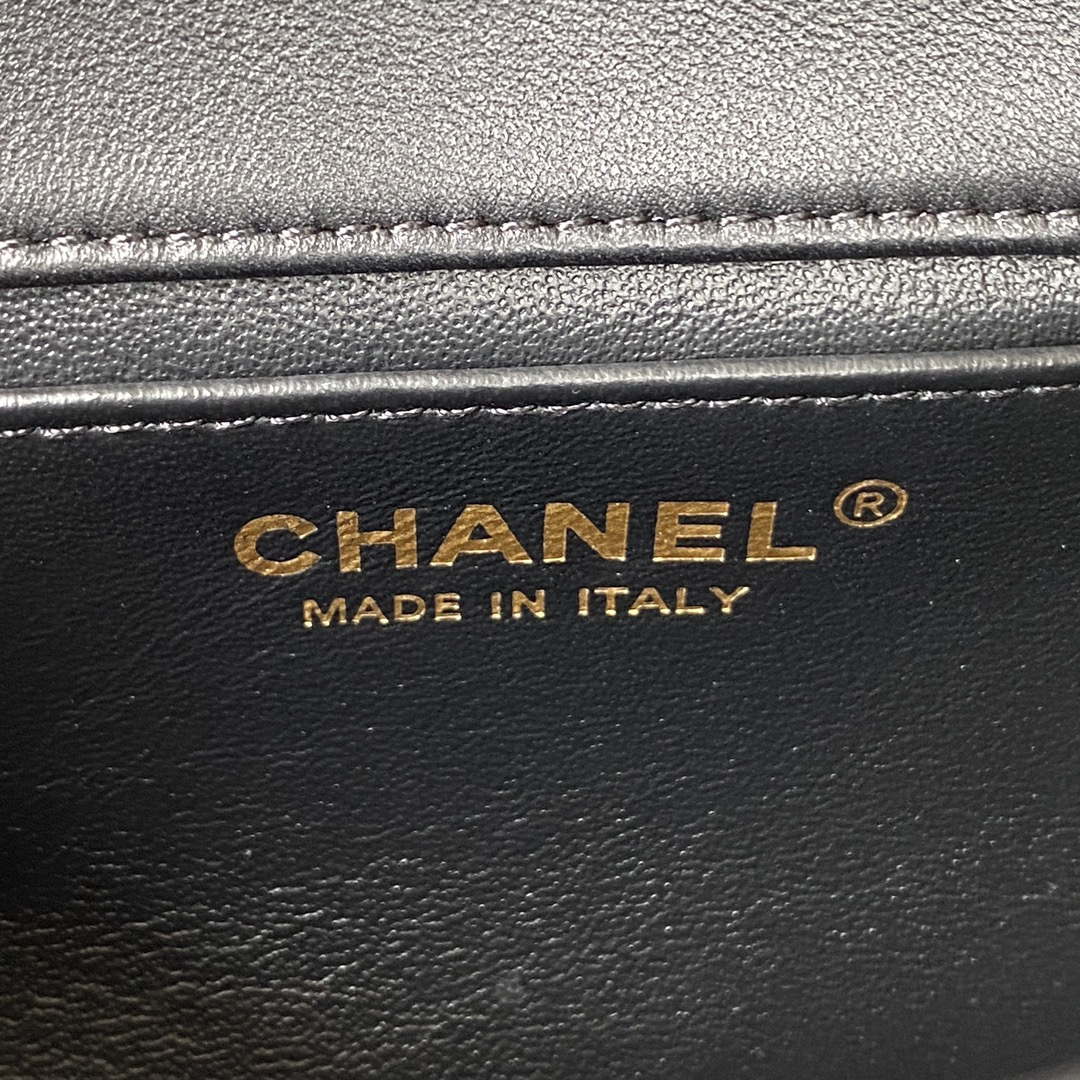 Chanel AS3456 Mini Flap Bag Lambskin & Gold-Tone Metal Black - Default Title - View 8