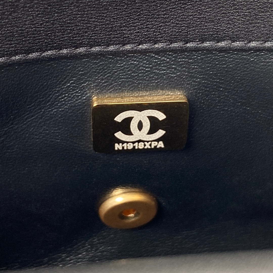 Chanel AS3456 Mini Flap Bag Lambskin & Gold-Tone Metal Black - Default Title - View 9