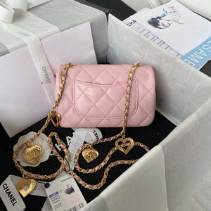 Chanel AS3456 Mini Flap Bag Lambskin & Gold-Tone Metal Pink - Default Title - View 2