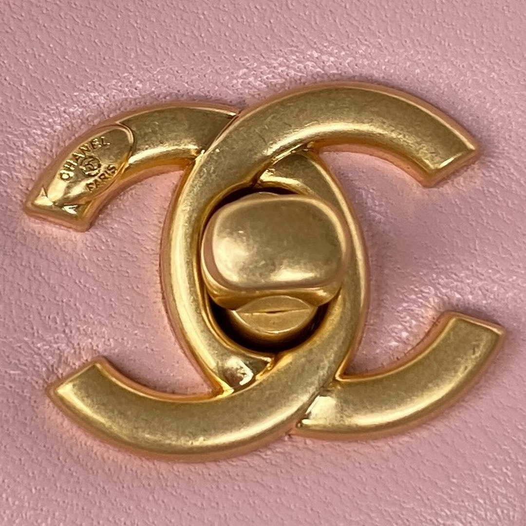 Chanel AS3456 Mini Flap Bag Lambskin & Gold-Tone Metal Pink
