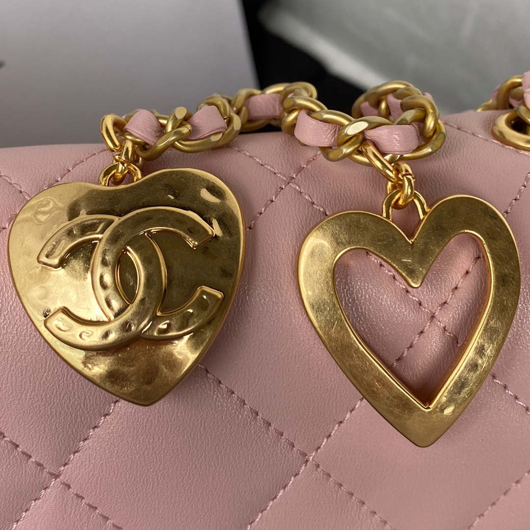 Chanel AS3456 Mini Flap Bag Lambskin & Gold-Tone Metal Pink - Default Title - View 4