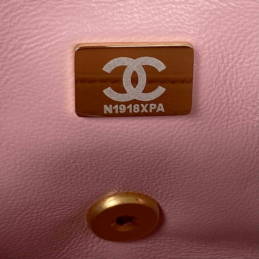 Chanel AS3456 Mini Flap Bag Lambskin & Gold-Tone Metal Pink