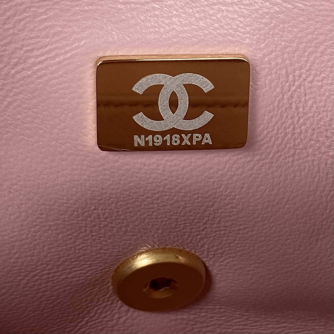 Chanel AS3456 Mini Flap Bag Lambskin & Gold-Tone Metal Pink