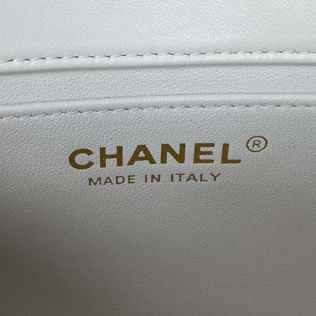 Chanel AS3456 Mini Flap Bag Lambskin & Gold-Tone Metal White - Default Title - View 8