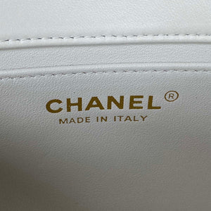 Chanel AS3456 Mini Flap Bag Lambskin & Gold-Tone Metal White - Default Title - View 8
