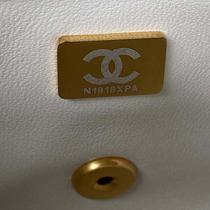 Chanel AS3456 Mini Flap Bag Lambskin & Gold-Tone Metal White - Default Title - View 9
