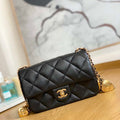 Chanel AS3457 Mini Flap Bag Lambskin & Gold-Tone Metal Black - Default Title - View 1