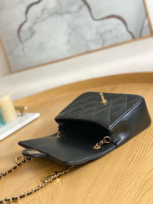 Chanel AS3457 Mini Flap Bag Lambskin & Gold-Tone Metal Black - Default Title - View 7
