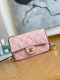 Chanel AS3457 Mini Flap Bag Lambskin & Gold-Tone Metal Pink