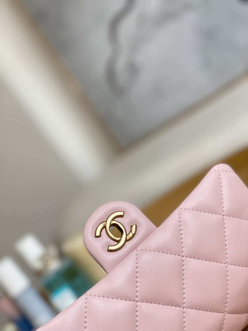 Chanel AS3457 Mini Flap Bag Lambskin & Gold-Tone Metal Pink - Default Title - View 4