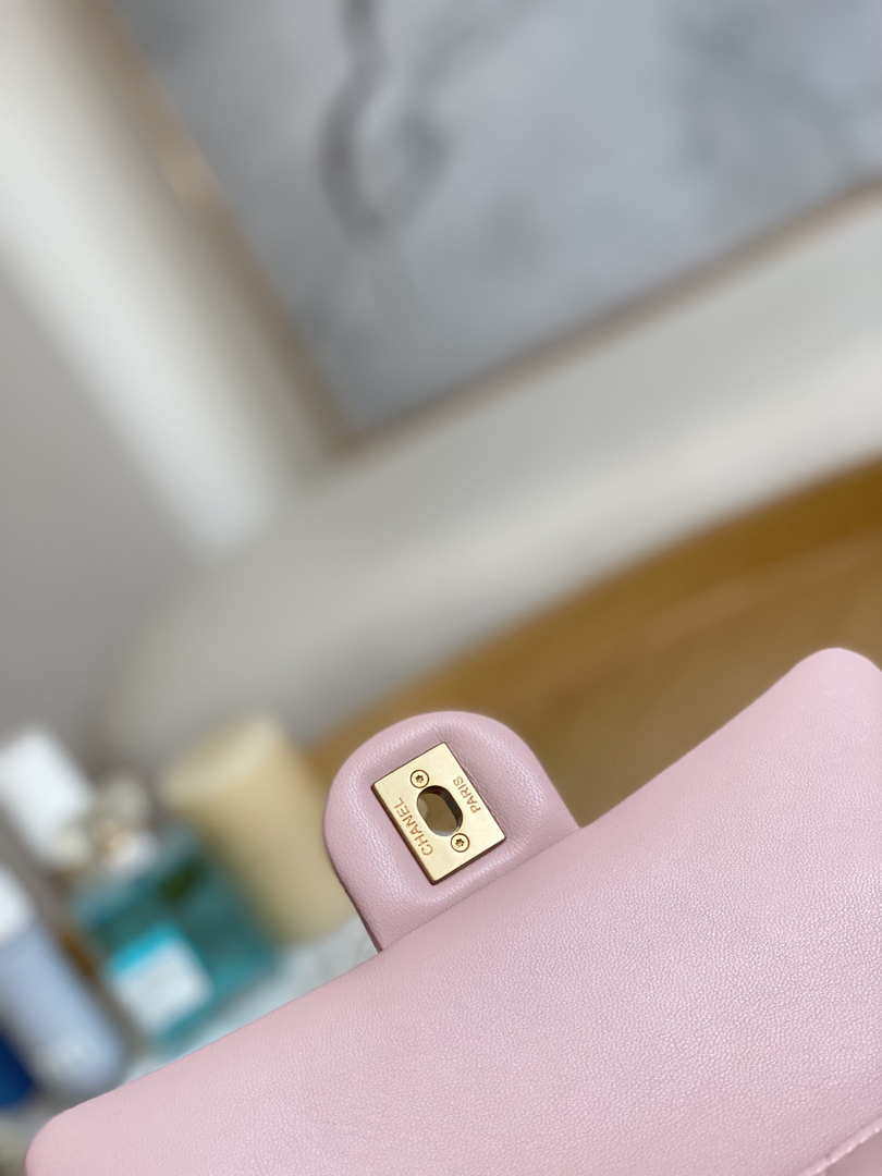 Chanel AS3457 Mini Flap Bag Lambskin & Gold-Tone Metal Pink