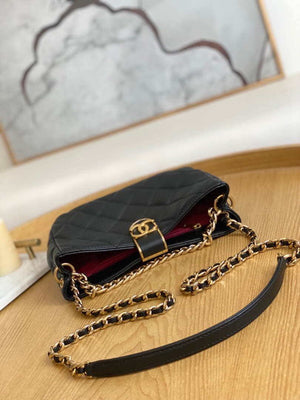 Chanel AS3476 Hobo Handbag Lambskin Black - Default Title - View 6