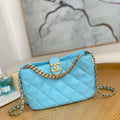 Chanel AS3476 Hobo Handbag Lambskin Blue - Default Title - View 1