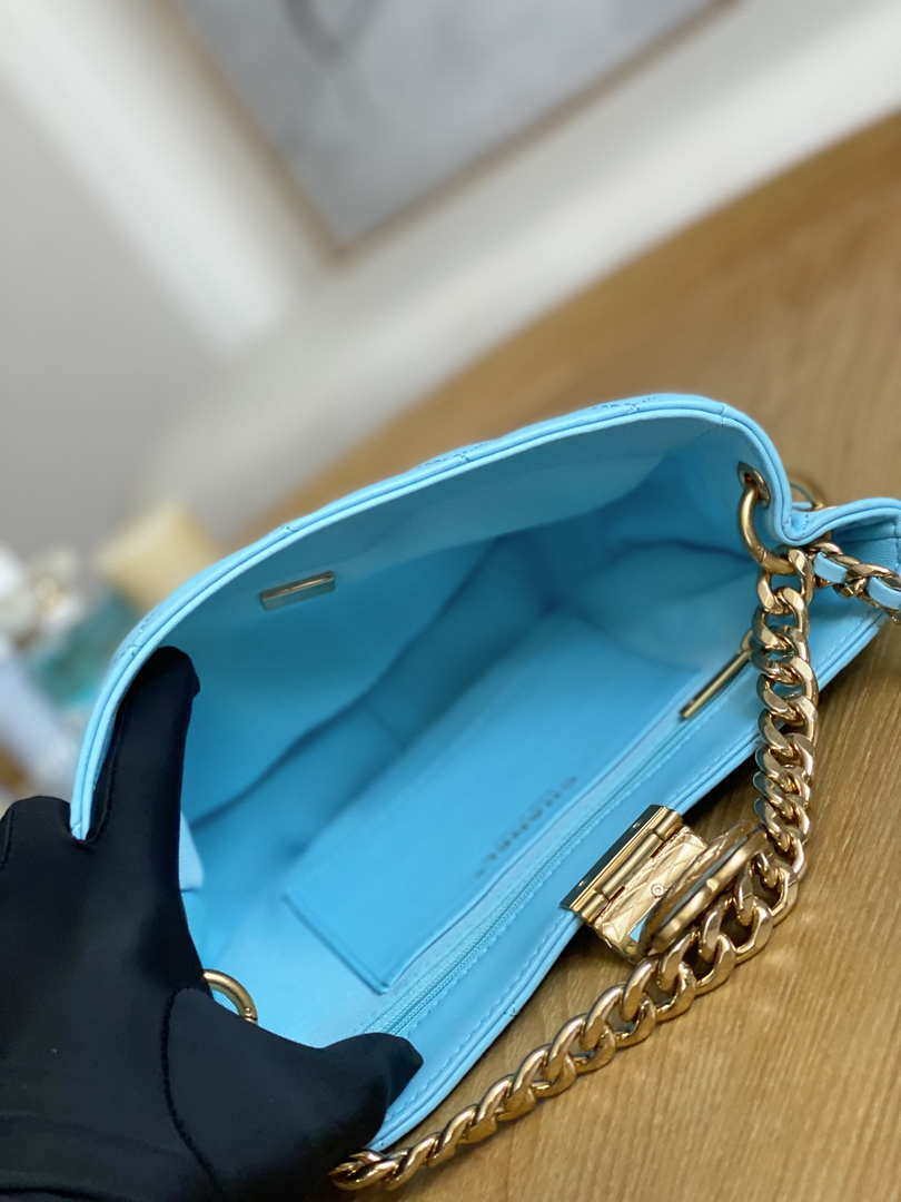 Chanel AS3476 Hobo Handbag Lambskin Blue - Default Title - View 9