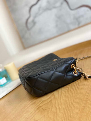 Chanel AS3476 HOBO Handbag Lambskin & Gold-Tone Metal Black - Default Title - View 5
