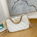Chanel AS3476 HOBO Handbag Lambskin & Gold-Tone Metal White - Default Title - View 1