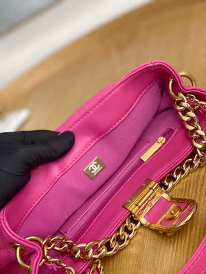 Chanel AS3476 Hobo Handbag Lambskin Rose Red - Default Title - View 8